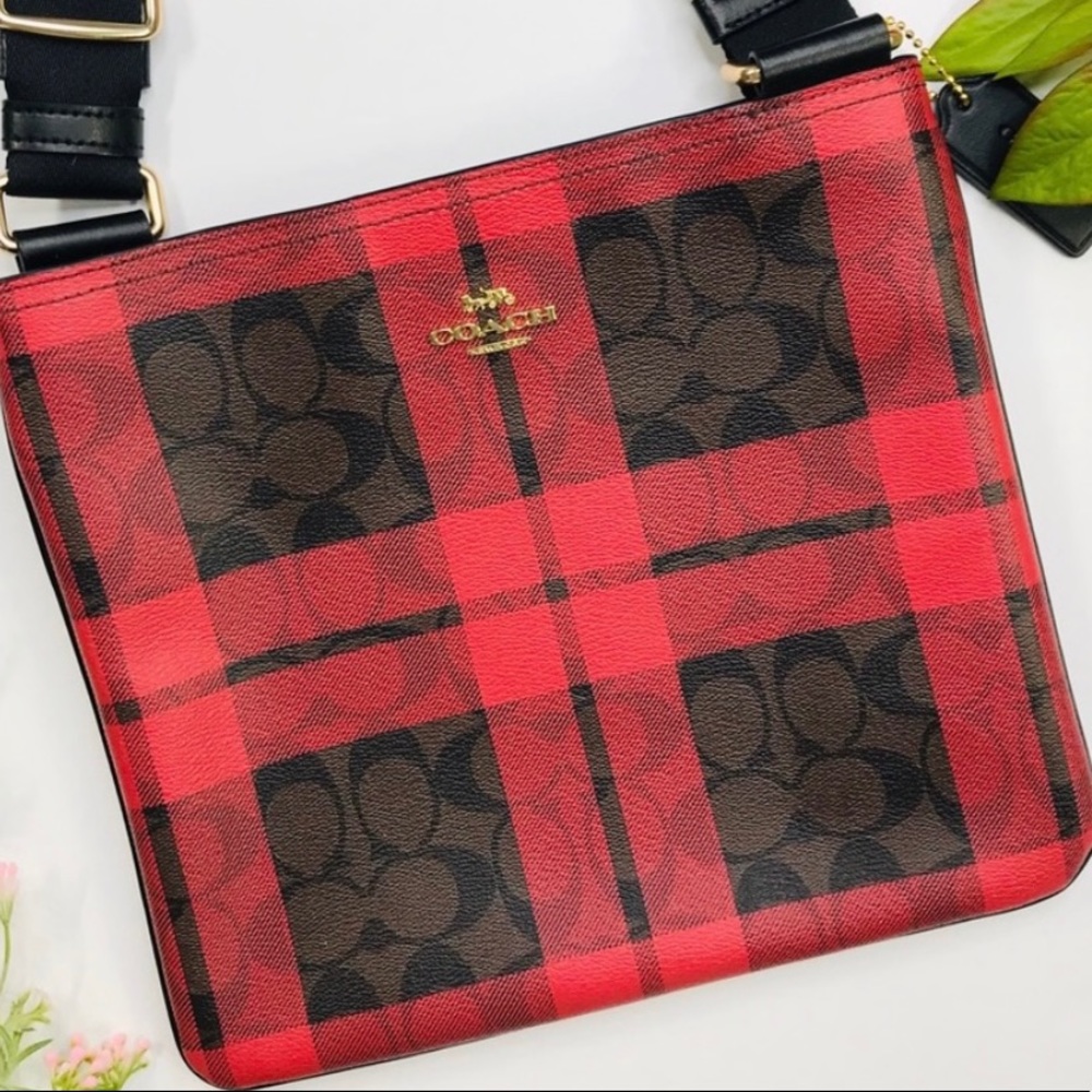 Coach | Plaid Print Crossbody Messenger Bag
